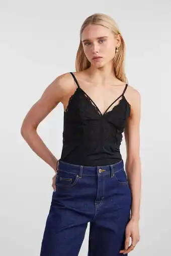 Wehkamp Pieces spaghettitop pcnichelle zwart aanbieding