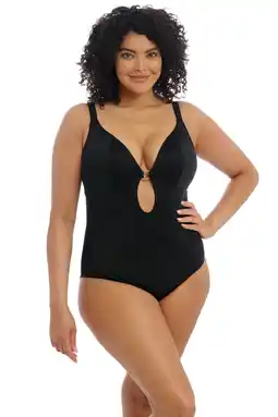 Wehkamp Elomi +size badpak plain sailing zwart aanbieding