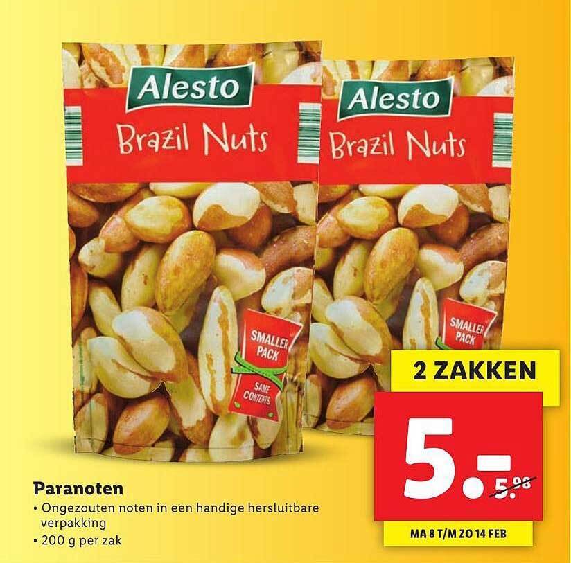 Alesto Brazil Nuts 200 Gram aanbieding bij Lidl