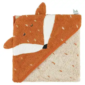 Wehkamp Trixie badcape mr. fox 75x75cm oranje/ecru aanbieding