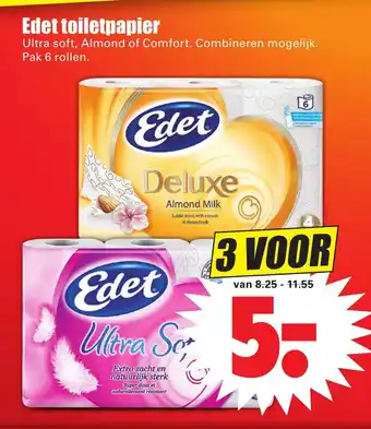 Dirk Edet toiletpapier 3*6 rollen aanbieding