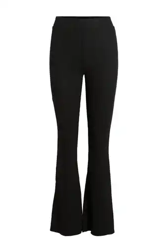 Wehkamp Vila high waist flared broek vifreya met textuur zwart aanbieding