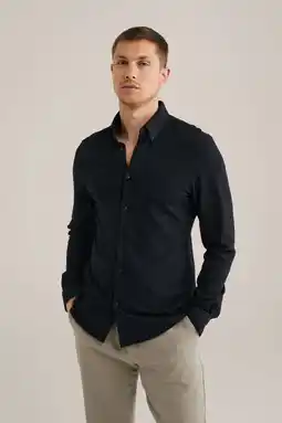 Wehkamp We fashion slim fit overhemd met stretch zwart aanbieding