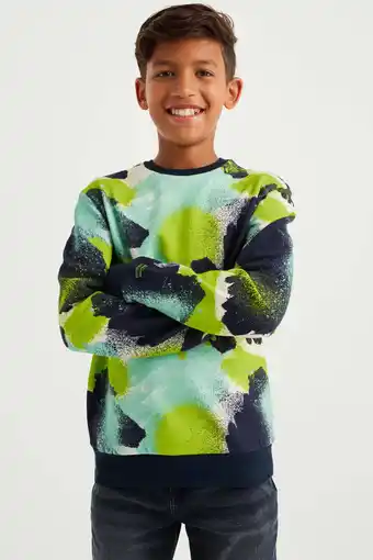 Wehkamp We fashion longsleeve limegroen/blauw/mintgroen aanbieding