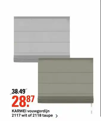 Karwei Karwei Vourgordijn 2118 Wit Of 2118 Taupe aanbieding