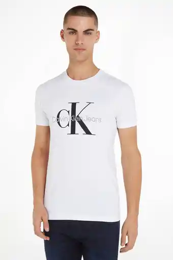 Wehkamp Calvin klein jeans t-shirt met logo bright white aanbieding