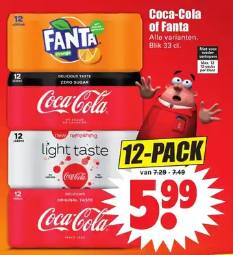 Dirk Coca-Cola of Fanta 12*330 ml aanbieding