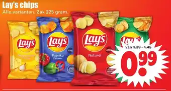 Dirk Lay's chips 225 gr aanbieding