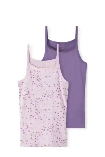 Wehkamp Name it kids singlet nkfstrap top - set van 2 roze/paars aanbieding