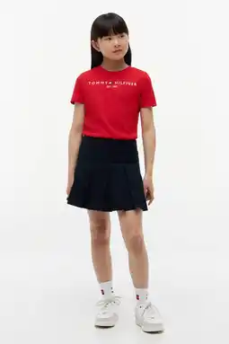 Wehkamp Tommy hilfiger unisex t-shirt van biologisch katoen rood aanbieding