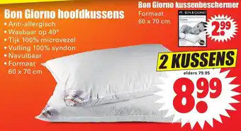 Dirk Bon Giorno hoofdkussen 2*60x70 cm aanbieding