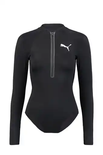 Wehkamp Puma surfsuit met lange mouw en rits zwart aanbieding