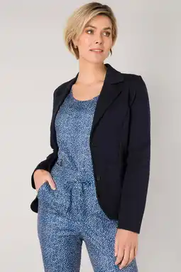 Wehkamp Es&sy aansluitende jersey blazer donkerblauw aanbieding