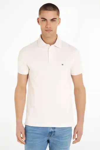 Wehkamp Tommy hilfiger slim fit polo 1985 met biologisch katoen weathered white aanbieding