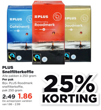 PLUS Plus snelfilterkoffie aanbieding