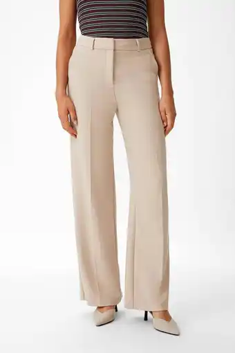 Wehkamp Comma high waist wide leg pantalon beige aanbieding