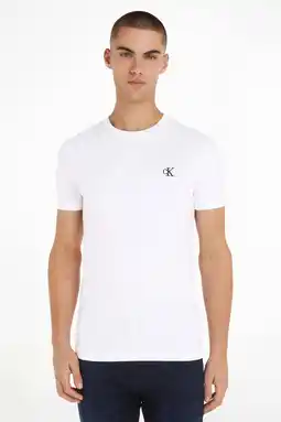 Wehkamp Calvin klein jeans slim fit t-shirt bright white aanbieding