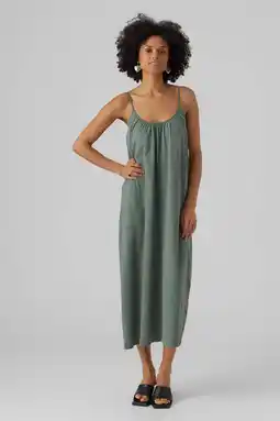 Wehkamp Vero moda jurk vmluna met plooien groen aanbieding