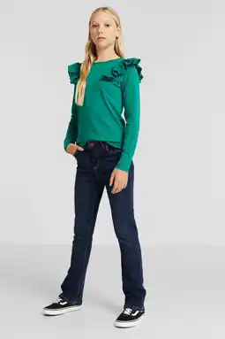 Wehkamp Anytime flared jeans dark blue aanbieding