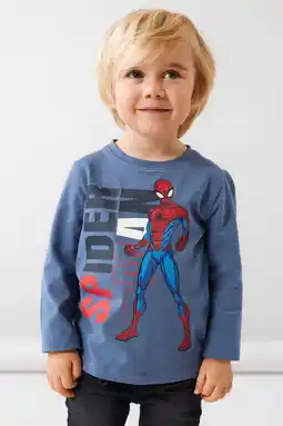 Wehkamp Name it mini spider-man t-shirt nmmjany met printopdruk blauw aanbieding