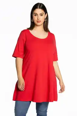 Wehkamp Yoek tuniek rood organic cotton aanbieding