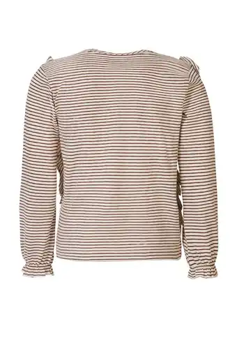 Wehkamp Noppies gestreepte longsleeve beige aanbieding