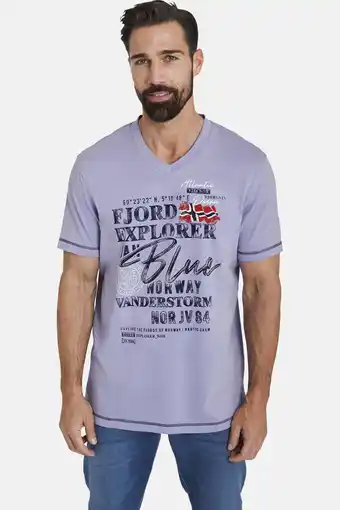 Wehkamp Jan vanderstorm regular fit t-shirt nordger plus size met printopdruk lavendel aanbieding