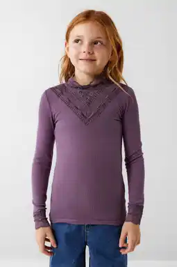 Wehkamp Name it kids longsleeve nkfnuri met kant paars aanbieding