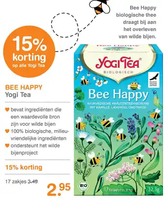 Vitaminstore Yogi Tea Bee Happy 32.3g aanbieding