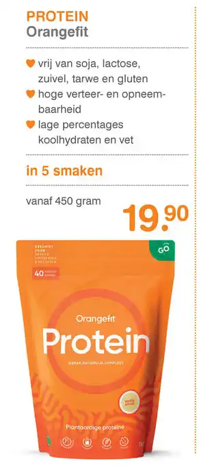 Vitaminstore Orangefit Protein 450g aanbieding