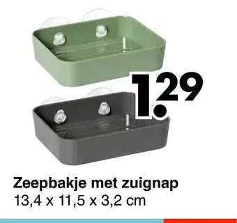 Wibra Zeepbakje Met Zuignap 13,4 X 11,5 X 3,2 Cm aanbieding