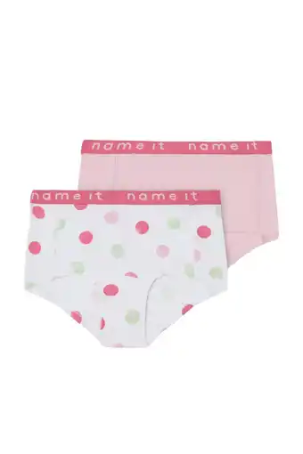 Wehkamp Name it kids hipster nkfhipster- set van 2 roze/wit aanbieding