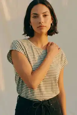 Wehkamp Aware by vero moda gestreept t-shirt vmava donkergroen/ecru aanbieding