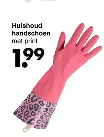 Wibra Huishoud Handschoen Met Print aanbieding