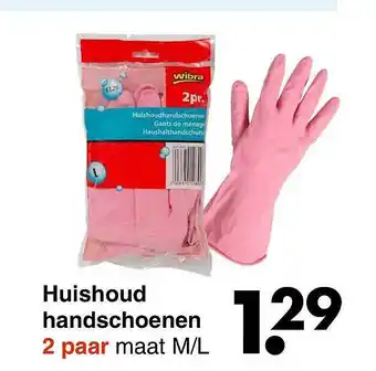 Wibra Huishoud Handschoenen 2 Paar Maat M-L aanbieding