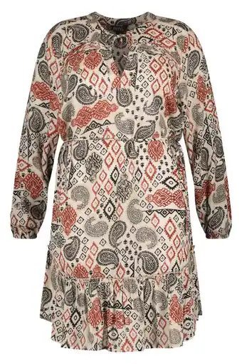 Wehkamp Ms mode jurk met all over print en plooien multi aanbieding