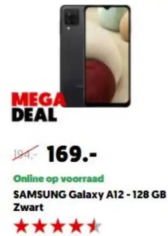 MediaMarkt SAMSUNG Galaxy A12 - 128GB zwart aanbieding