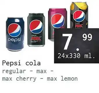 Naanhof Pepsi Cola Regular - Max - Max Cherry - Max Lemon aanbieding