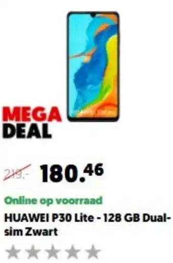 MediaMarkt Huawei P30 Lite - 128 GB Dual-sim Zwart aanbieding