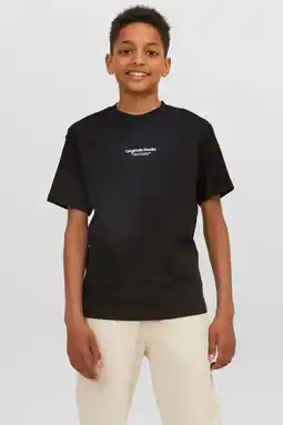 Wehkamp Jack & jones junior t-shirt jorvesterbro met tekst zwart aanbieding