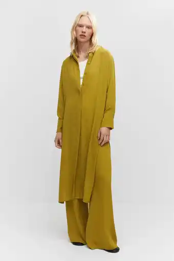 Wehkamp Mango maxi blousejurk tulipa kaki aanbieding