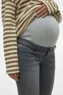 Wehkamp Mamalicious low waist slim fit zwangerschapsjeans mllola grijs aanbieding