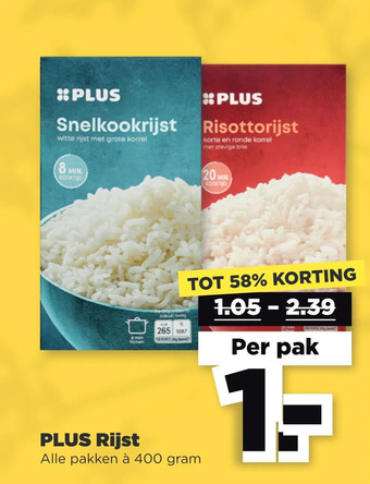 PLUS Plus rijst aanbieding