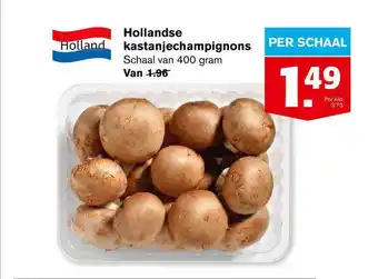 Hoogvliet Hollandse Kastanjechampignons 400 Gram aanbieding