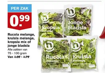 Hoogvliet Rucola Melange, Krulsla Melange, Kropsla Mix Of Jonge Bladsla aanbieding