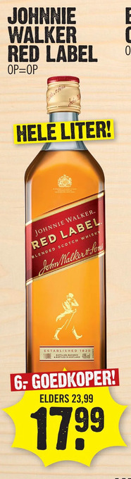 Super Dirck 3 Johnnie walker red label aanbieding