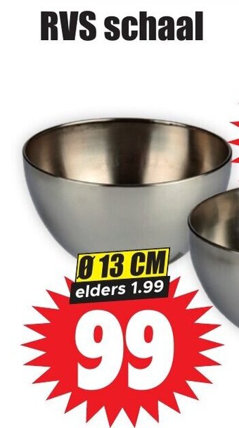 Dirk RVS schaal 13 cm aanbieding