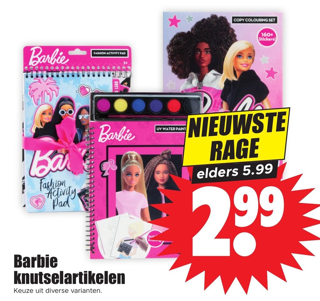 Barbie knutselartikelen aanbieding bij Dirk