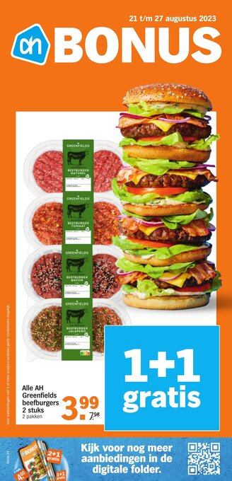 Albert Heijn Alle AH Greenfields beefburgers aanbieding