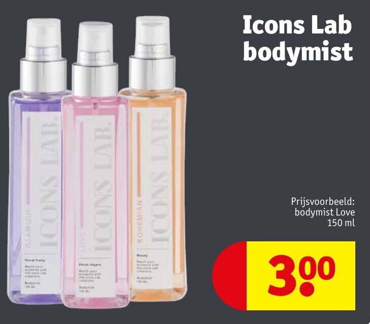 Icons Lab bodymist aanbieding bij Kruidvat